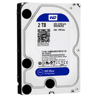 Western Digital 西部数据 蓝盘系列 3.5英寸台式机硬盘 2TB 64MB(5400rpm、PMR)WD20EZRZ