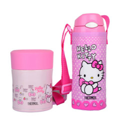 THERMOS 膳魔师 hello kitty 保温杯+焖烧杯 2件套装 400ml+300ml 粉色