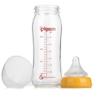 Pigeon 贝亲 经典自然实感系列 AA71 玻璃奶瓶 240ml 黄色 3月+