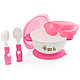 美国Zoli可固定喂养儿童餐具组合 宝宝吸盘碗 带勺子叉子盘子盖子 (粉色)