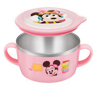  Disney 迪士尼 儿童不锈钢餐具双手柄碗 250ml 粉色