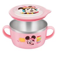 Disney 迪士尼 儿童不锈钢餐具双手柄碗 250ml 粉色