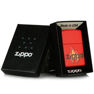 ZIPPO 之宝 哑漆单面彩印系列 打火机 红色