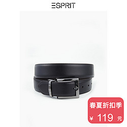 ESPRIT 男装2018夏|新品|纯色牛皮革方头针扣式皮带-058EA2S001