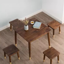 铜师傅 黑胡桃小桌凳套装 一桌两凳