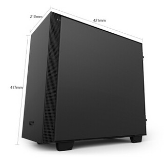 NZXT. 恩杰 H400i 纯黑 M-ATX机箱（单侧透、智能控制、标配1把风扇）