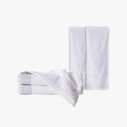 当当优品 家纺毛巾套装 吸水面巾2条+浴巾2条 白色 *2件 +凑单品