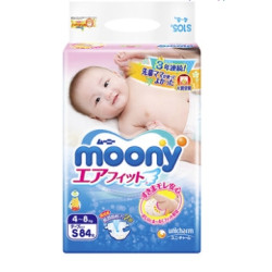 moony 尤妮佳 婴儿纸尿裤 S84片 *4件