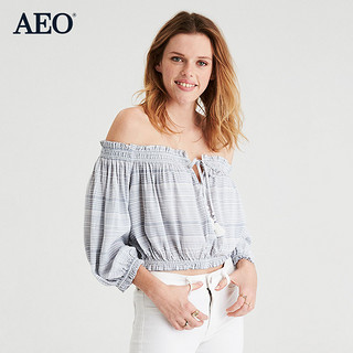 AMERICAN EAGLE OUTFITTERS 0358_8401 女士一字肩衬衫 M