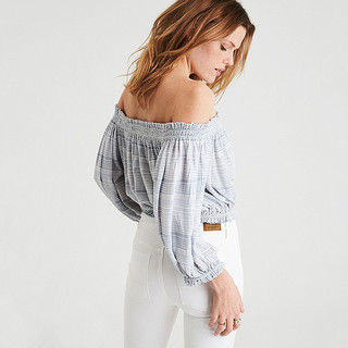 AMERICAN EAGLE OUTFITTERS 0358_8401 女士一字肩衬衫 M