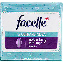 facelle 日用量多卫生巾 28cm 4包装 12片 4滴