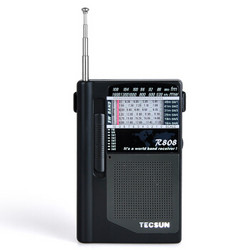 德生（Tecsun）R-808 袖珍型全波段收音机  迷你老人半导体 黑色