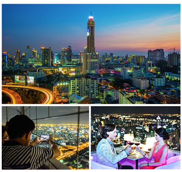 360度旋转观景台，俯瞰曼谷全景！泰国拜约克拜塔 彩虹云霄酒店自助餐