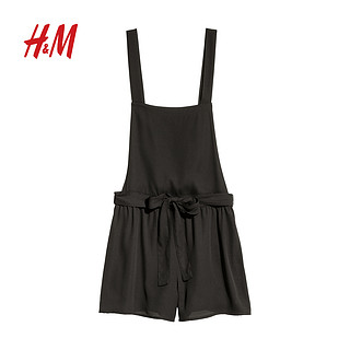 H＆M DIVIDED HM0612730 女士吊带连身短裤 黑色 36