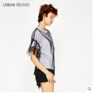 URBAN REVIVO YUR6S4ER2000 拼拼纺纱短袖