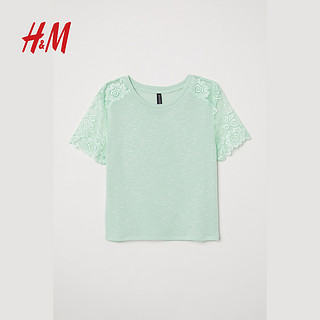 H&M DIVIDED 0632665 女士蕾丝短袖T恤 L