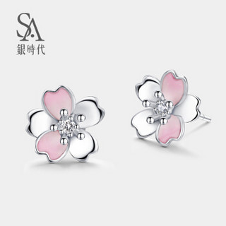 Silverage 银时代 花与爱丽丝 S925 纯银樱花耳钉