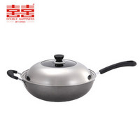 双喜 DOUBLE HAPPINESS 炒锅 不粘锅 (30cm、聚能加厚加热)