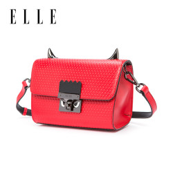 ELLE女包新款70684可爱小牛角单肩包愤怒小