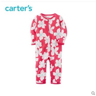 Carter's 条纹长袖连体衣 花朵 52cm