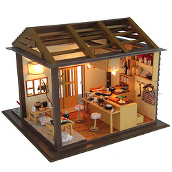 贝塔曼 18827 日本食玩创意DIY小屋寿司店手工别墅模型
