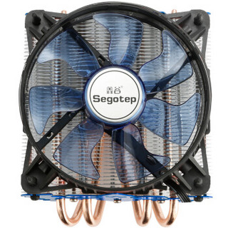 Segotep 鑫谷 炫光城堡T4 CPU风冷散热器（下吹式4热管、多平台、蓝光）