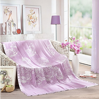 乐蜗家纺LOVO 乐我家纺 VQ222 玫瑰之梦竹纤维提花毯 150*200cm