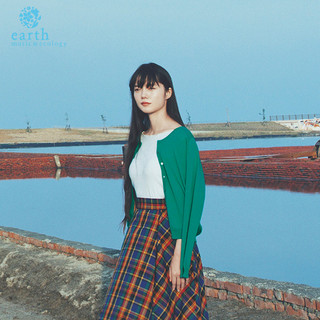 earth music&ecology Y0182D70000 女士针织开衫 白色 L