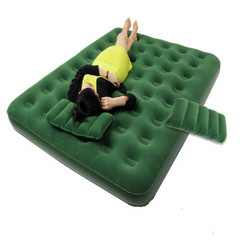 喜马拉雅 折叠床充气床垫双人帐篷气垫床充气垫办公室午休床午睡床行军床 （附赠枕头）绿色HA9803