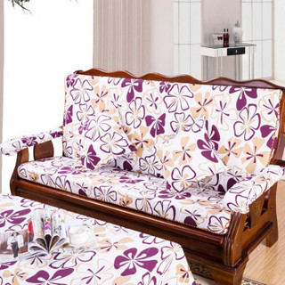 添富贵 实木沙发垫套装 (紫蝴蝶、50*48*62cm单座)