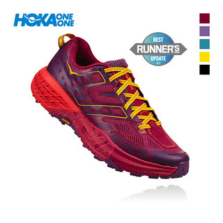  HOKA ONE ONE Speedgoat 2 女款越野跑鞋 (樱桃红/紫红、37.5)