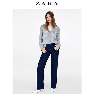 ZARA 08566063802 女士口袋饰亚麻衬衫 M