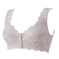 治愈工房 前开扣无钢圈 女士蕾丝文胸 M码 摩卡色