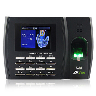 ZKTeco 中控智慧 K28 考勤机 (U盘下载、指纹考勤机)