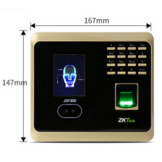 ZKTeco 中控智慧 JDF300 考勤机 (wifi无线、免软件版、面部识别考勤机)