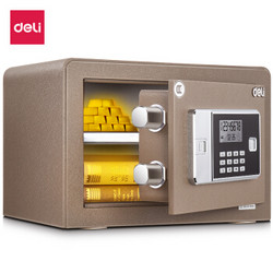 deli 得力 保险柜 高25cm家用办公电子密码小型保险箱保管箱 可入墙入柜 金衣卫33034ES