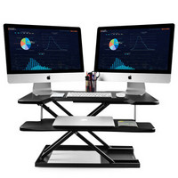 宜客乐思升降桌子电脑桌办公书桌站立办公可调节写字折叠桌笔记本显示器支架LS01BK 黑色