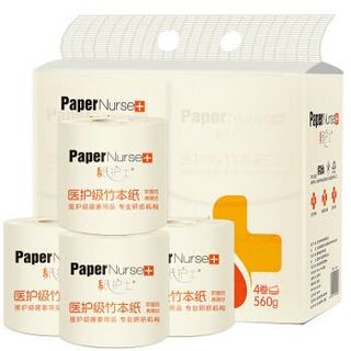 京东PLUS会员：纸护士 竹浆本色 卷纸 4层140g*4卷   *3件