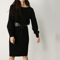 MOUSSY 010ASM70-1120 女士宽松拼接连衣裙