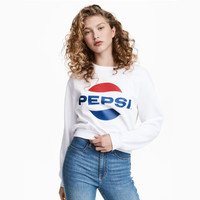 H&M DIVIDED HM0544812 女士百事可乐印花短款卫衣
