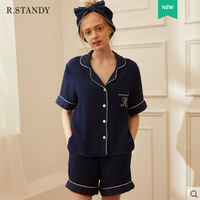 R.STANDY R18041003 女士双层泡泡纱睡衣三件套