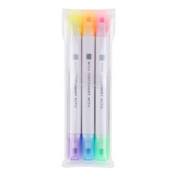 KOKUYO 国誉 F-WPM104SET 学生双头记号笔荧光笔 3只6色混装 *6件