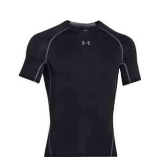 UNDER ARMOUR 安德瑪 HeatGear 男士運動短袖緊身衣1257468-001-M 黑色/青灰色