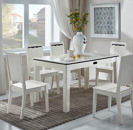 quanu 全友 0358 餐桌椅组合 一桌六椅