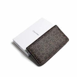 calvin klein钱包 美国ck男士商务中长款印花手拿包拉链钱包 美国直邮