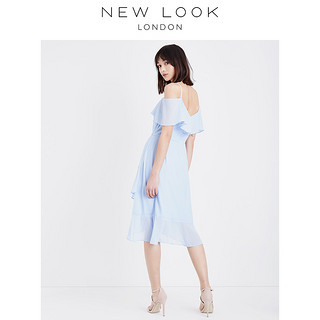 NEW LOOK2018春新款女式吊带荷叶边连衣裙|3573364645