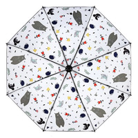 Cmon 森林中的小动物黑胶晴雨伞