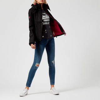  Superdry 极度干燥 Tech Hood Pop Zip 女款防风夹克  (黑色、UK8)