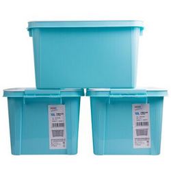 依帝欧EDO 塑料整理收纳箱 衣服杂物储物箱小号10L 3个装 TH-1050 蓝色 *3件