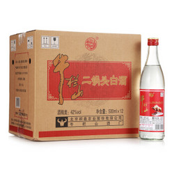 牛栏山 白酒 清香型 二锅头白酒 42度 500ml*12瓶 整箱装（红牛二）